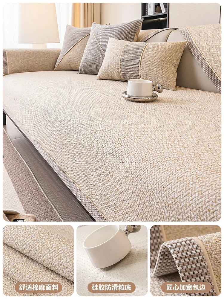 Sofa Decor Haven Linen Look Sofa Cushion Cover lifestyle product image for water resistant sofa cushion cover in the UK - F / 90x120cm