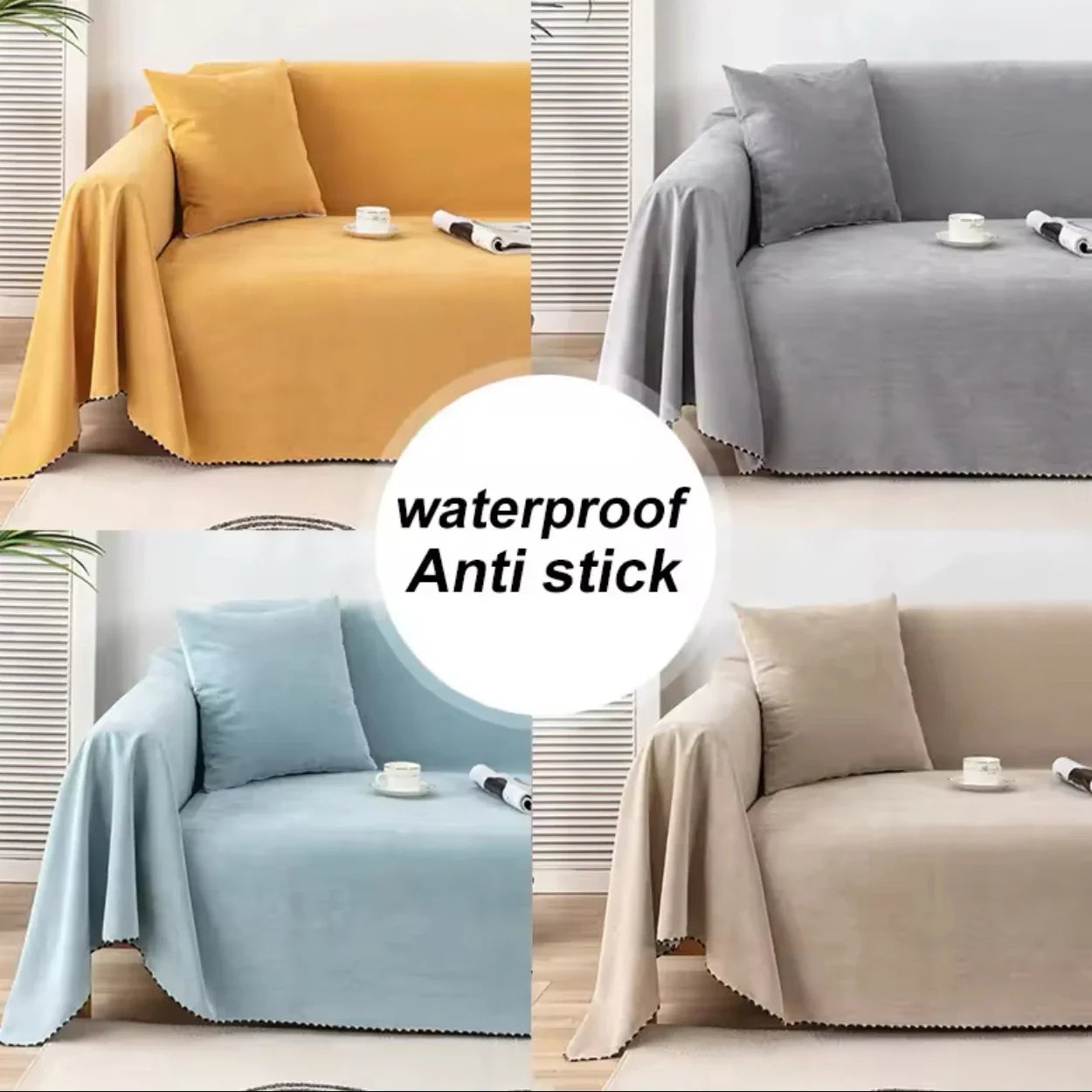 Sofa Decor Slate Water Resistant Sofa Blanket Cover lifestyle product image for water resistant sofa throw cover in the UK