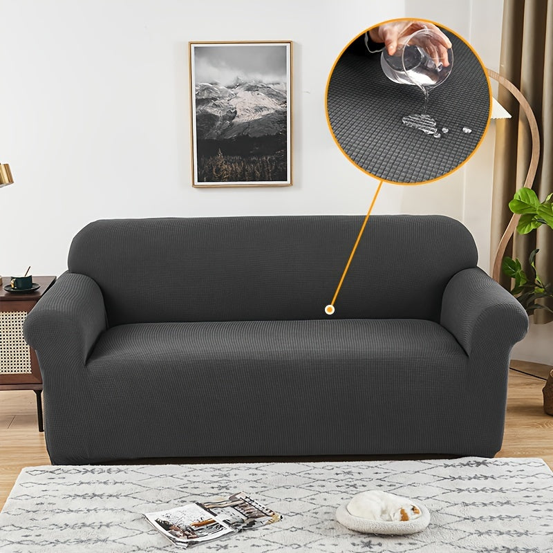 Water-resistant stretch sofa slipcover

