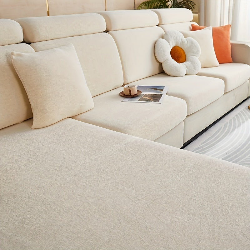 Sofa Decor Orana Non Slip Pet Sofa Cover lifestyle product image for stretch sofa cover in the UK - Dark Coffee / 3 Seater
