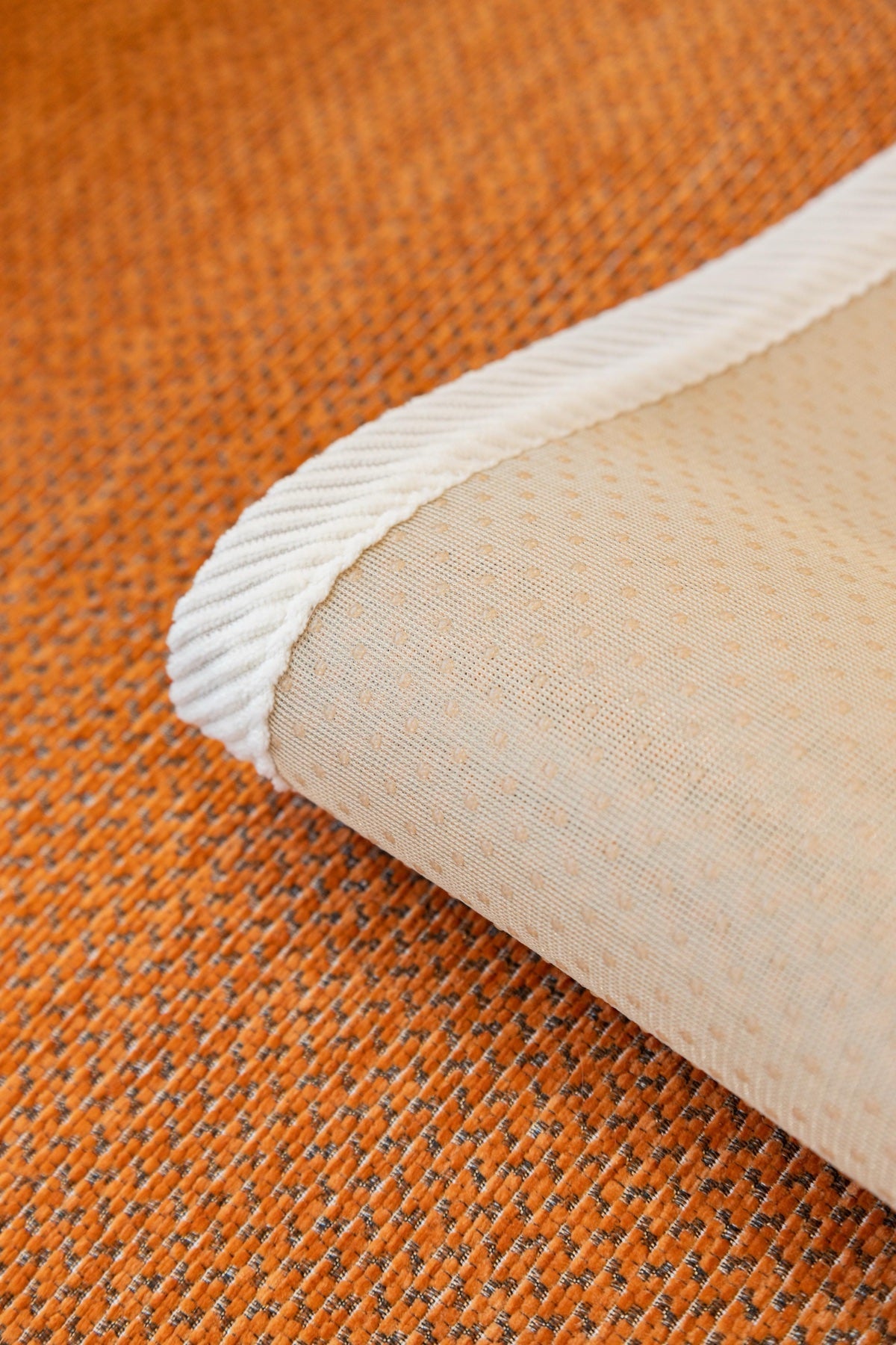 Sofa Decor Alessia Woven Chenille Sofa Seat Cover in Burnt Orange - detail image for chenille sofa cover pieces in the UK
