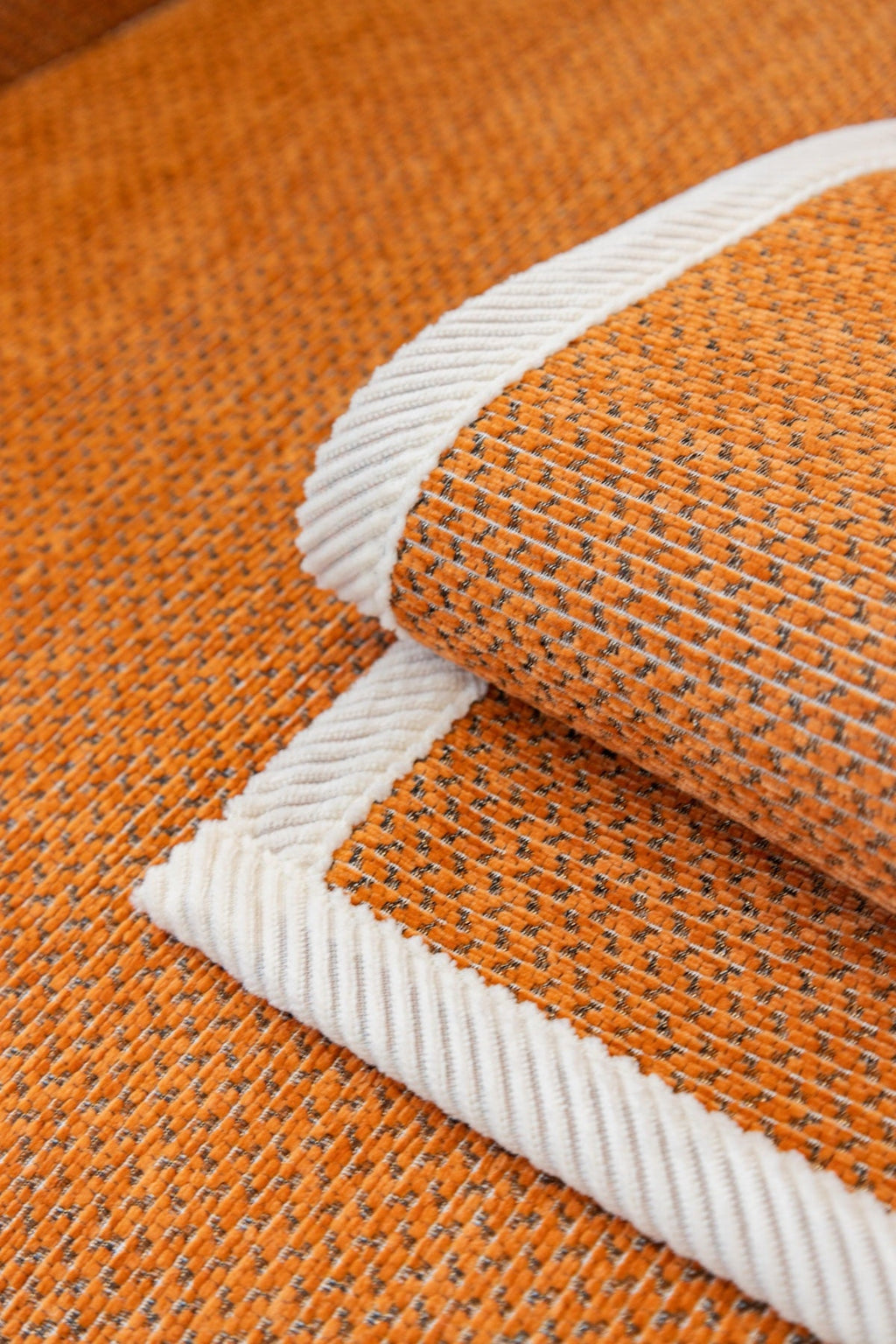 Sofa Decor Alessia Woven Chenille Sofa Seat Cover in Burnt Orange - detail image for chenille sofa cover pieces in the UK
