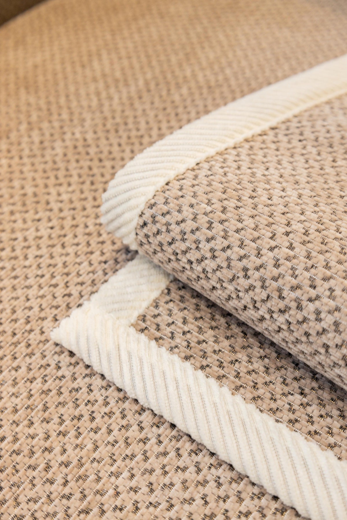 Sofa Decor Alessia Woven Chenille Sofa Seat Cover in Warm Beige - detail image for chenille sofa cover pieces in the UK