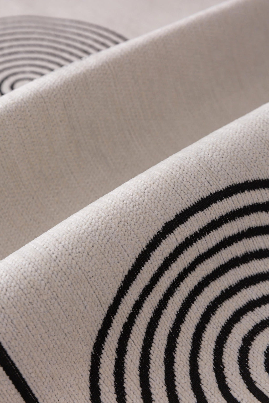 Sofa Decor Arcadia Arch Line Sofa Cover in Black Cream - fabric texture detail image for water resistant patterned couch covers in the UK