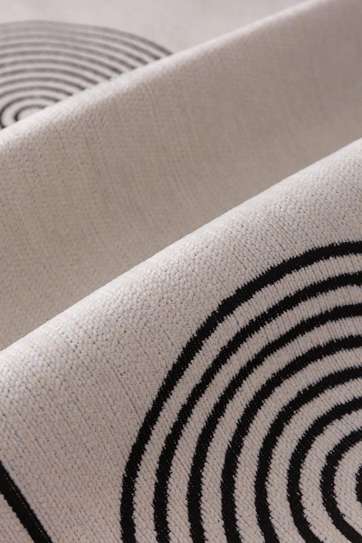Sofa Decor Arcadia Arch Line Sofa Cover in Black Cream - fabric texture detail image for water resistant patterned couch covers in the UK