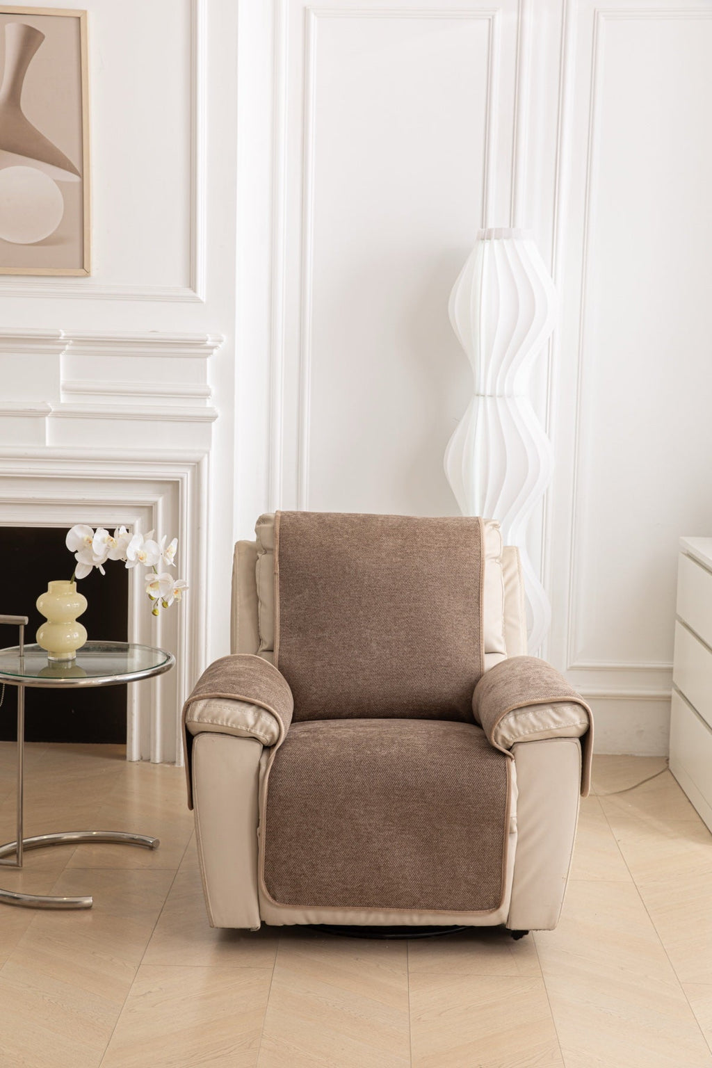 Sofa Decor Aria Textured Armchair Sofa Cover Pieces in Mocha Brown - non slip backing and edge finish for armchair sofa cover pieces in the UK, image 24