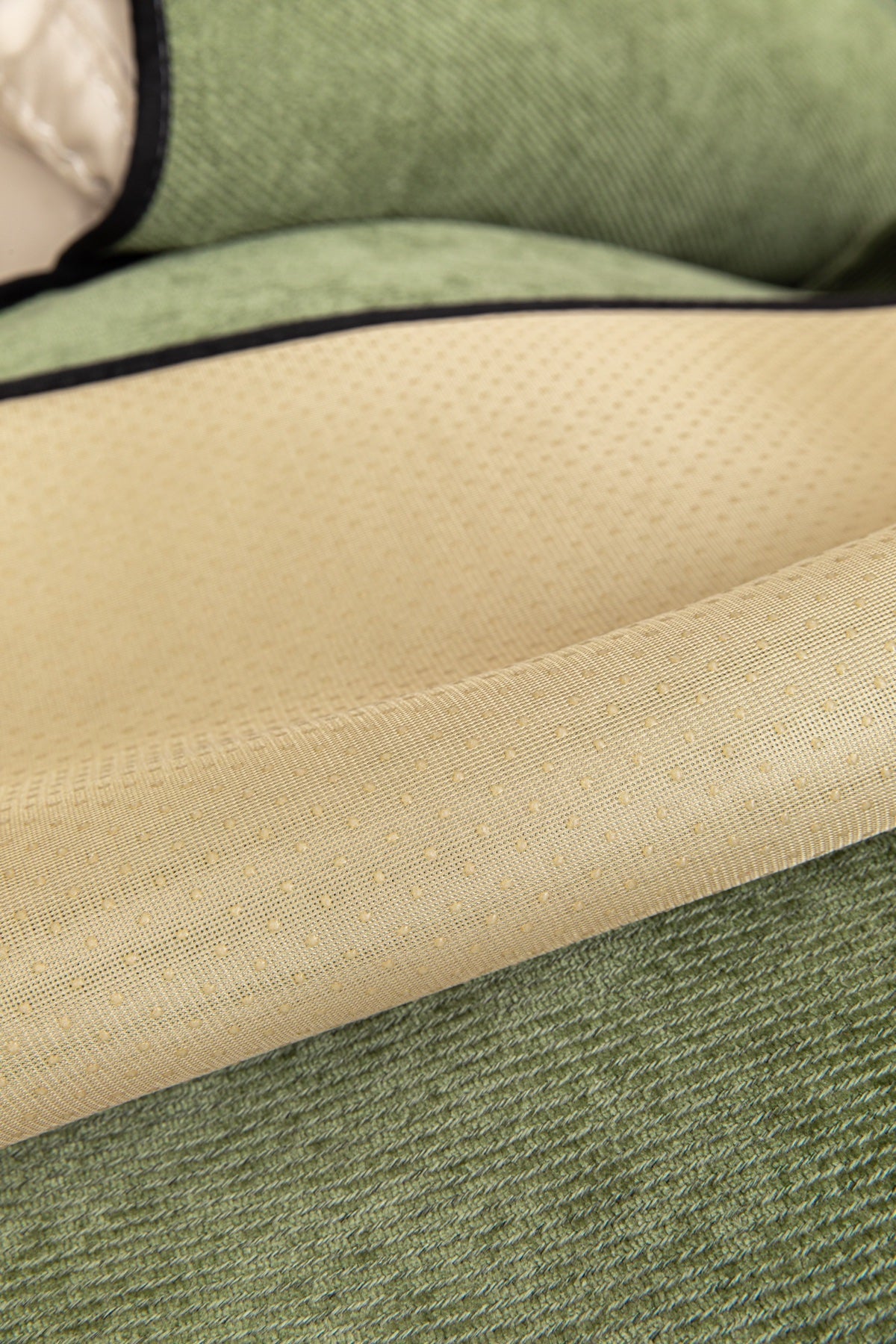 Sofa Decor Aria Textured Armchair Sofa Cover Pieces in Sage Green - non slip backing and edge finish for armchair sofa cover pieces in the UK, image 8