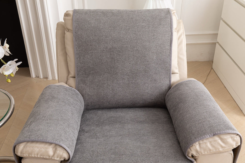 Sofa Decor Aria Textured Armchair Sofa Cover Pieces in Soft Grey - chair cover piece detail for armchair sofa cover pieces in the UK, image 32