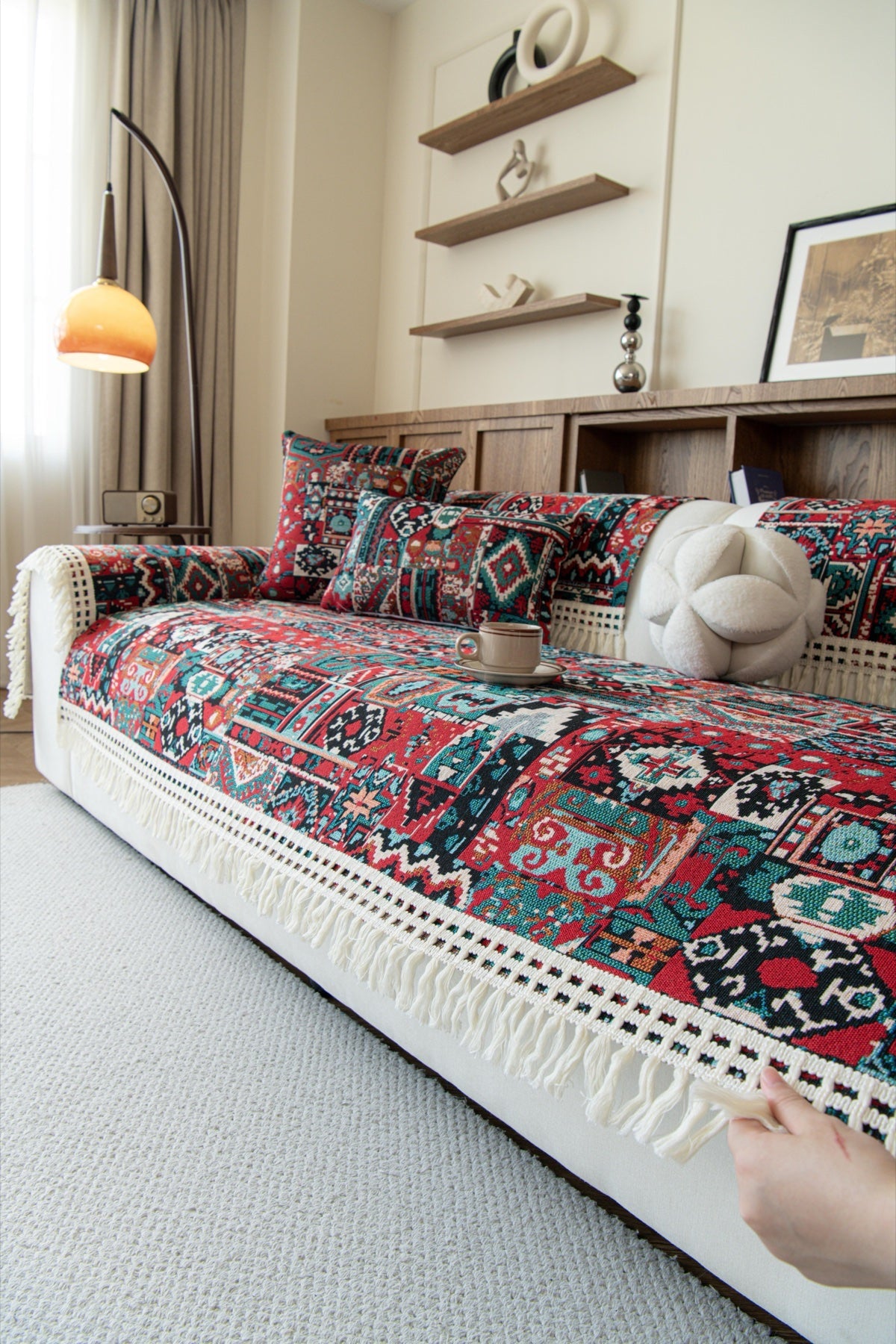 Sofa Decor Atlas Kilim Fringe Sofa Cover Piece - kilim sofa cover piece styling for kilim fringe sofa cover piece in the UK, image 16