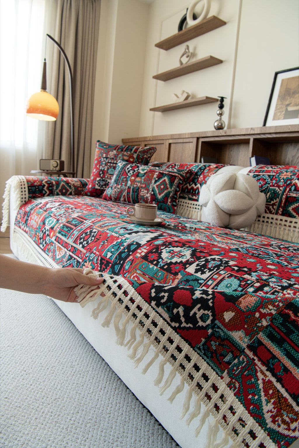 Sofa Decor Atlas Kilim Fringe Sofa Cover Piece - kilim sofa cover piece styling for kilim fringe sofa cover piece in the UK, image 17