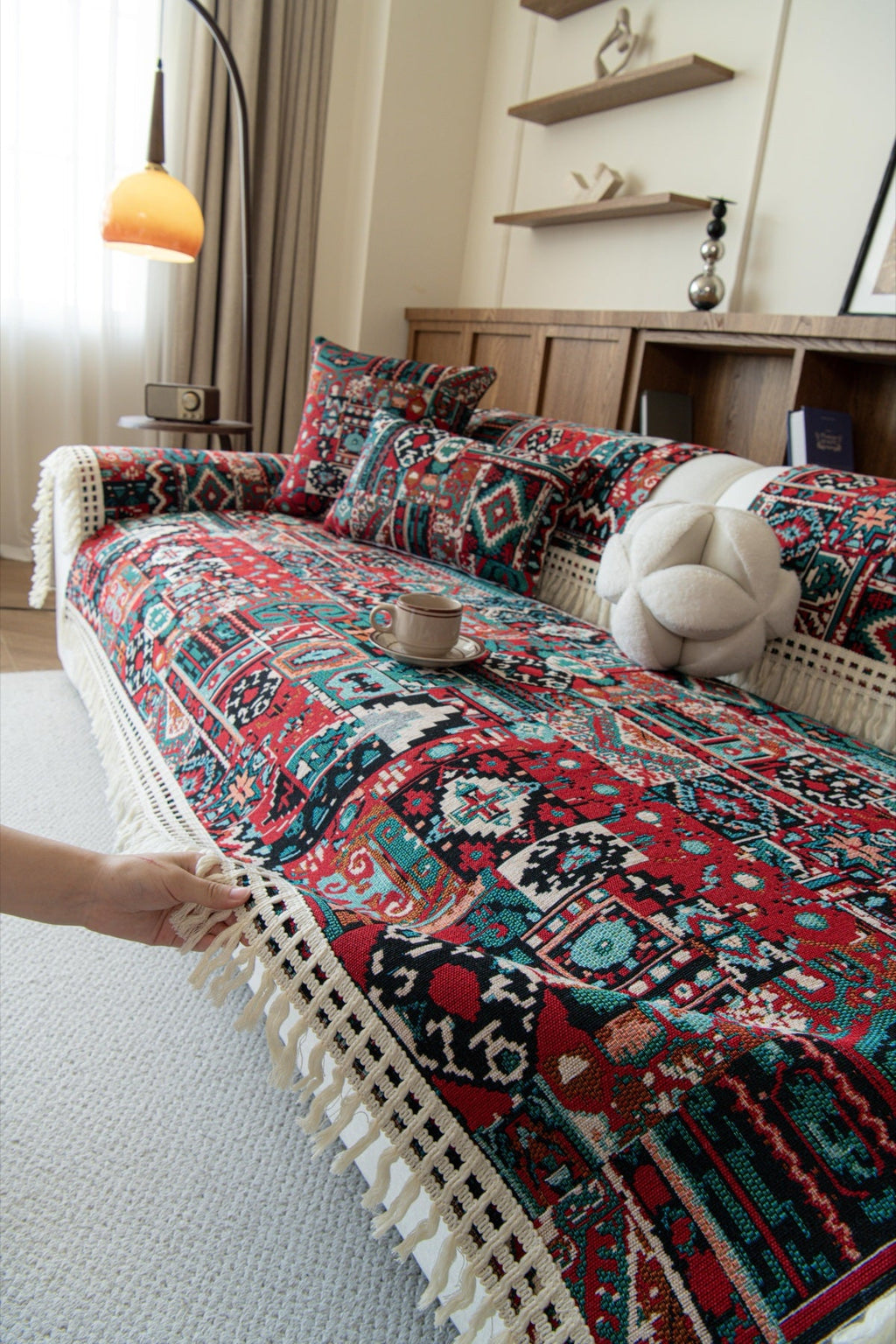 Sofa Decor Atlas Kilim Fringe Sofa Cover Piece - kilim sofa cover piece styling for kilim fringe sofa cover piece in the UK, image 18