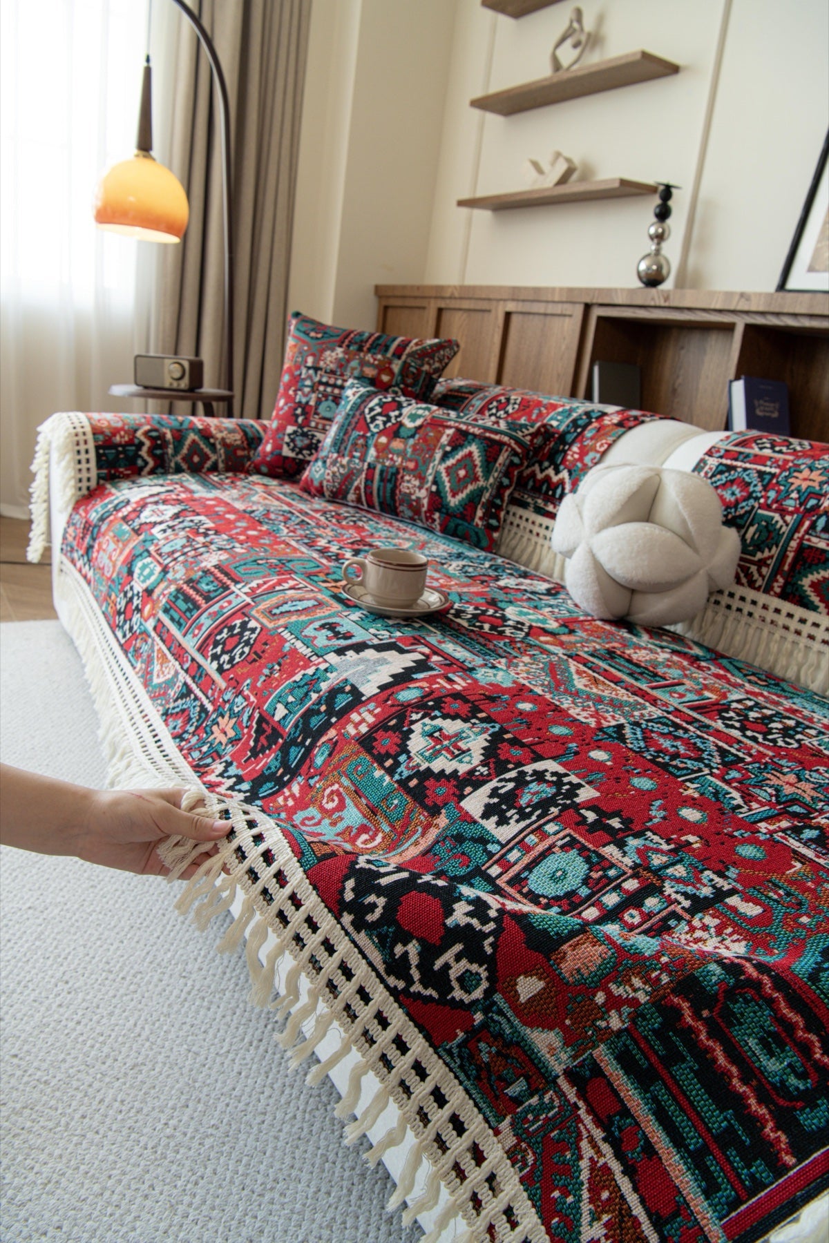Sofa Decor Atlas Kilim Fringe Sofa Cover Piece - kilim sofa cover piece styling for kilim fringe sofa cover piece in the UK, image 18