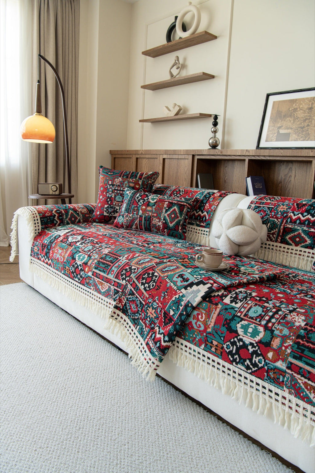 Sofa Decor Atlas Kilim Fringe Sofa Cover Piece - kilim sofa cover piece styling for kilim fringe sofa cover piece in the UK, image 2