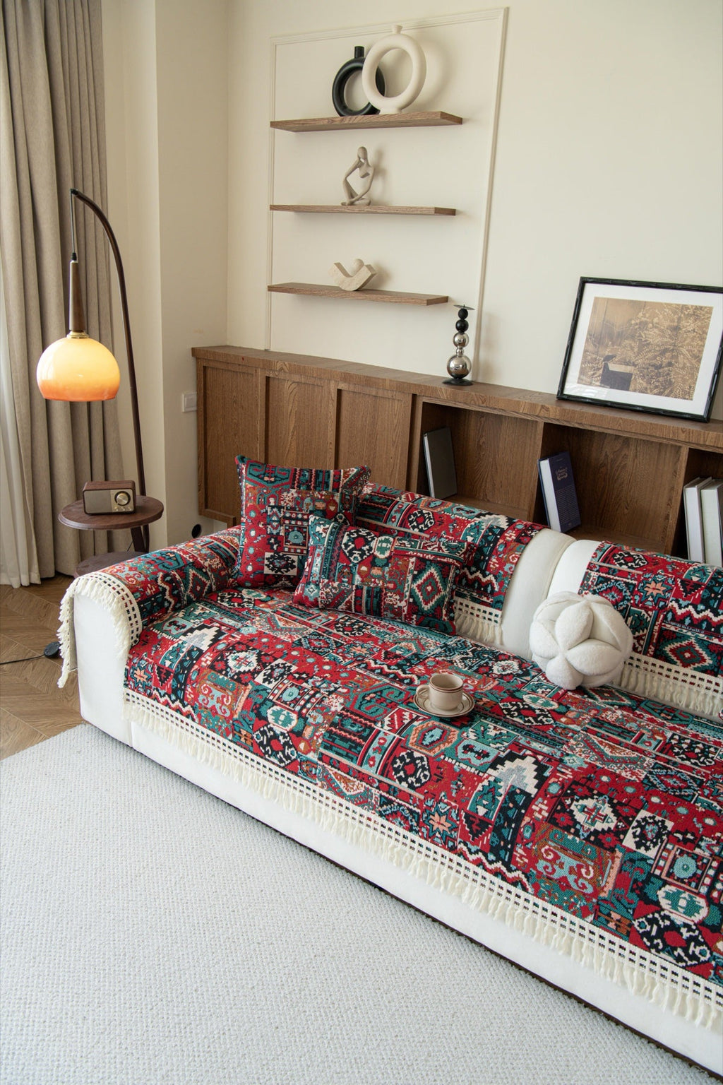 Sofa Decor Atlas Kilim Fringe Sofa Cover Piece - kilim sofa cover piece styling for kilim fringe sofa cover piece in the UK, image 3