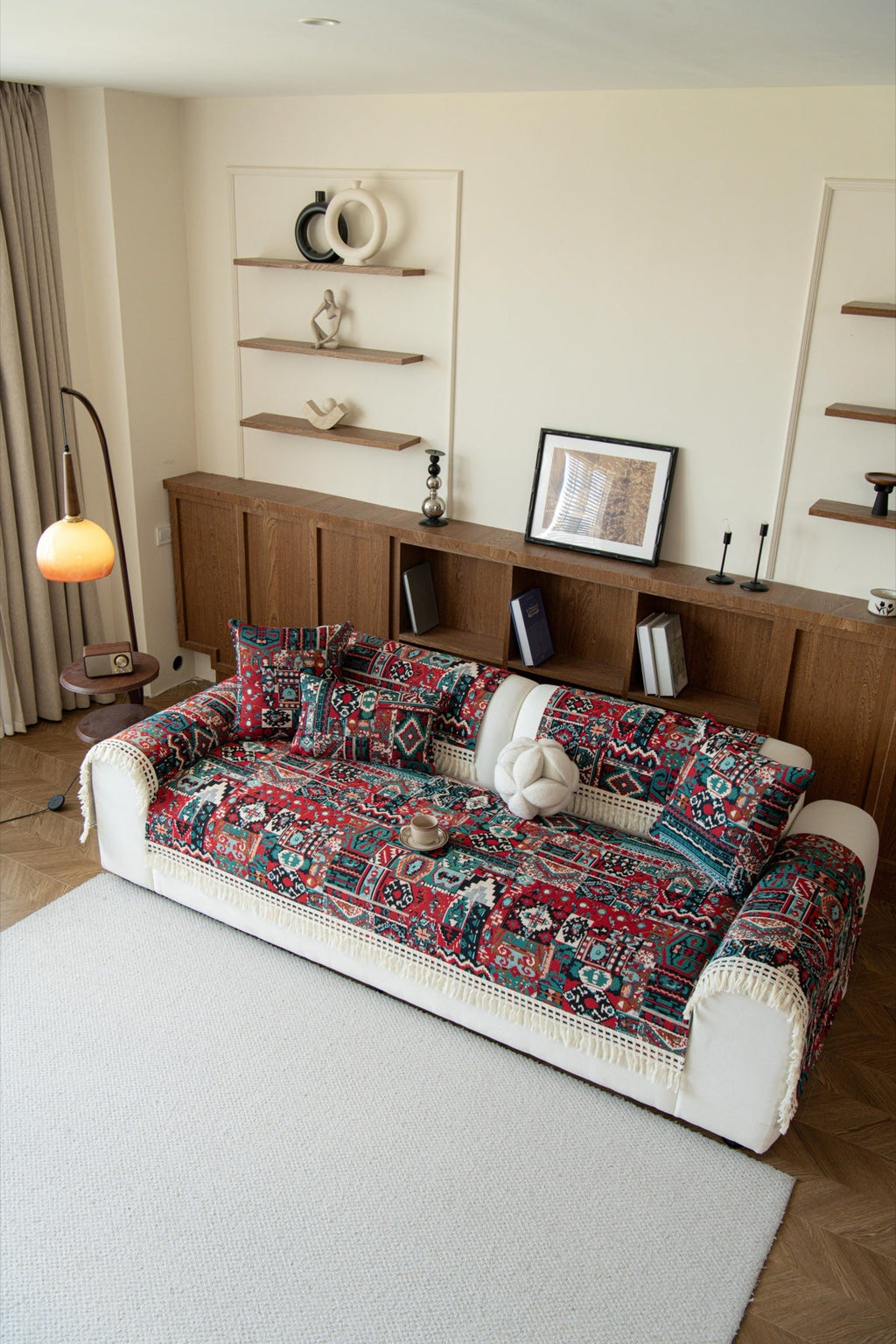 Sofa Decor Atlas Kilim Fringe Sofa Cover Piece - kilim sofa cover piece styling for kilim fringe sofa cover piece in the UK, image 5