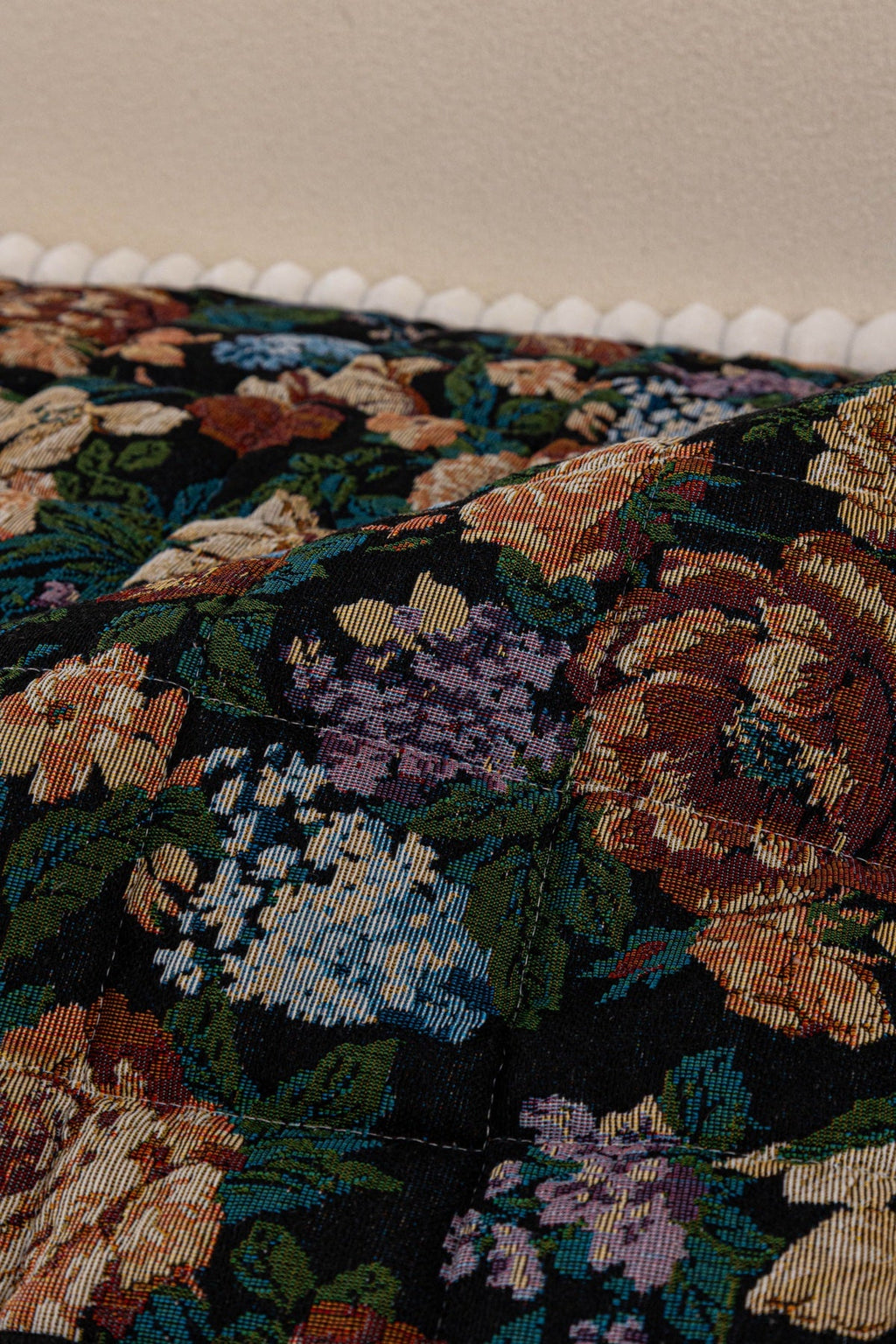 Sofa Decor Celeste Floral Jacquard Sofa Seat Cover in Midnight Garden Floral - floral jacquard fabric detail for floral sofa seat covers in the UK