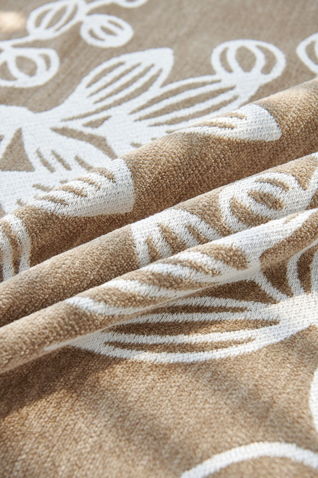 Sofa Decor Celia Floral Vine Fringe Sofa Throw Cover in Cocoa Vine - floral vine sofa throw cover fabric and edge detail in the UK, image 15