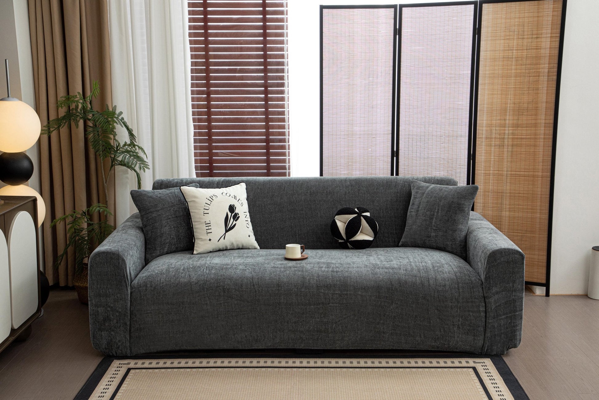 Sofa Decor Marlow Chenille Stretch Sofa Cover chenille sofa cover in the UK - colour and texture view 3