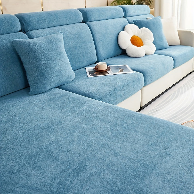 Sofa Decor Orana Non Slip Pet Sofa Cover lifestyle product image for stretch sofa cover in the UK - Dark Coffee / Single Seat
