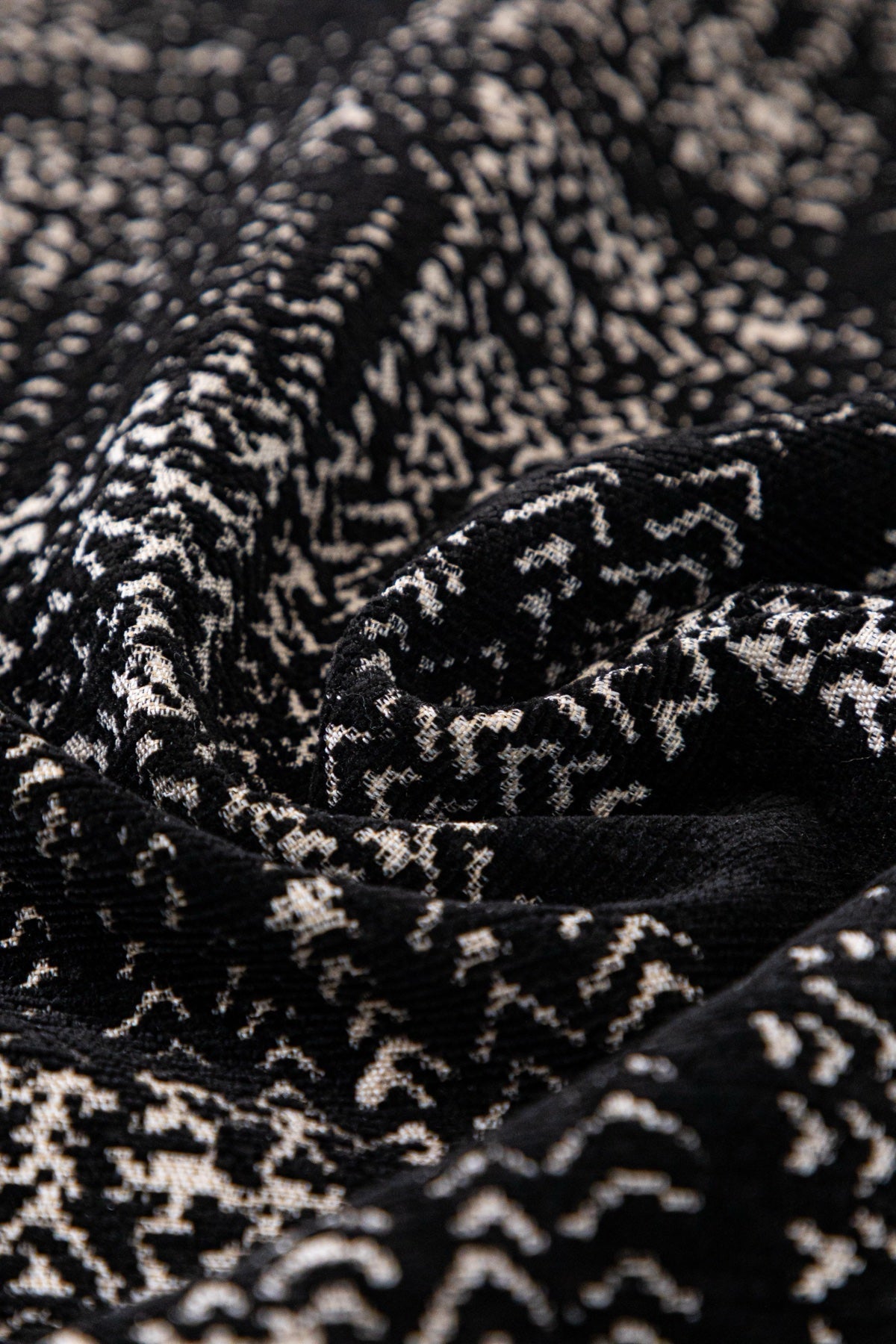 Sofa Decor Hampton Plaid Jacquard Sofa Seat Cover in Charcoal Black Plaid - fabric texture detail image for plaid sofa seat covers in the UK