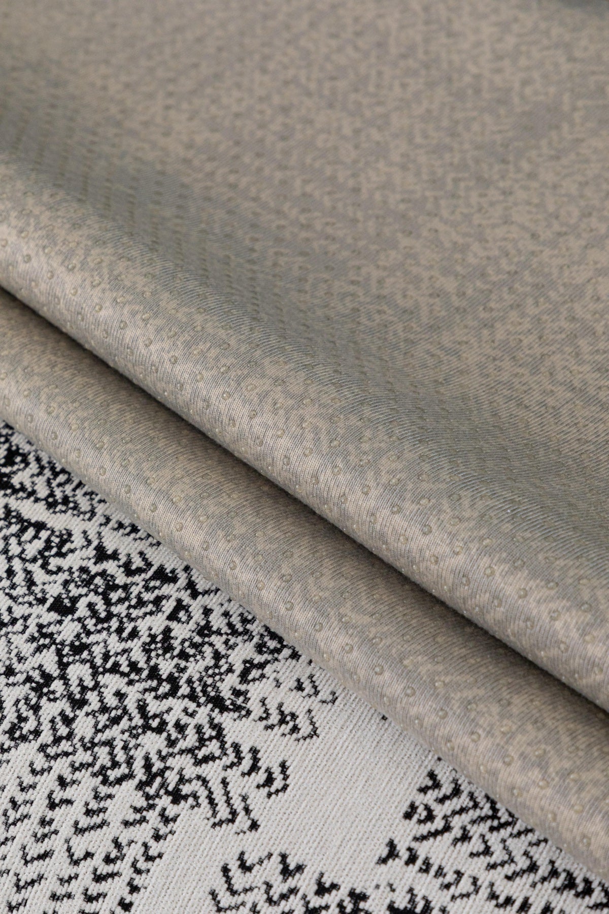 Sofa Decor Hampton Plaid Jacquard Sofa Seat Cover in Silver Grey Plaid - fabric texture detail image for plaid sofa seat covers in the UK