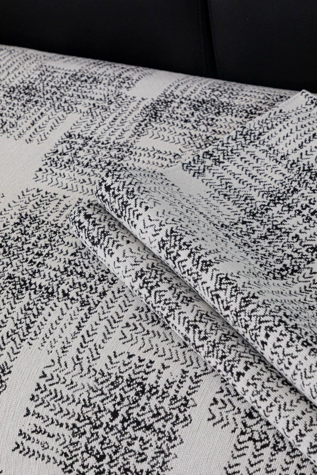 Sofa Decor Hampton Plaid Jacquard Sofa Seat Cover in Silver Grey Plaid - fabric texture detail image for plaid sofa seat covers in the UK