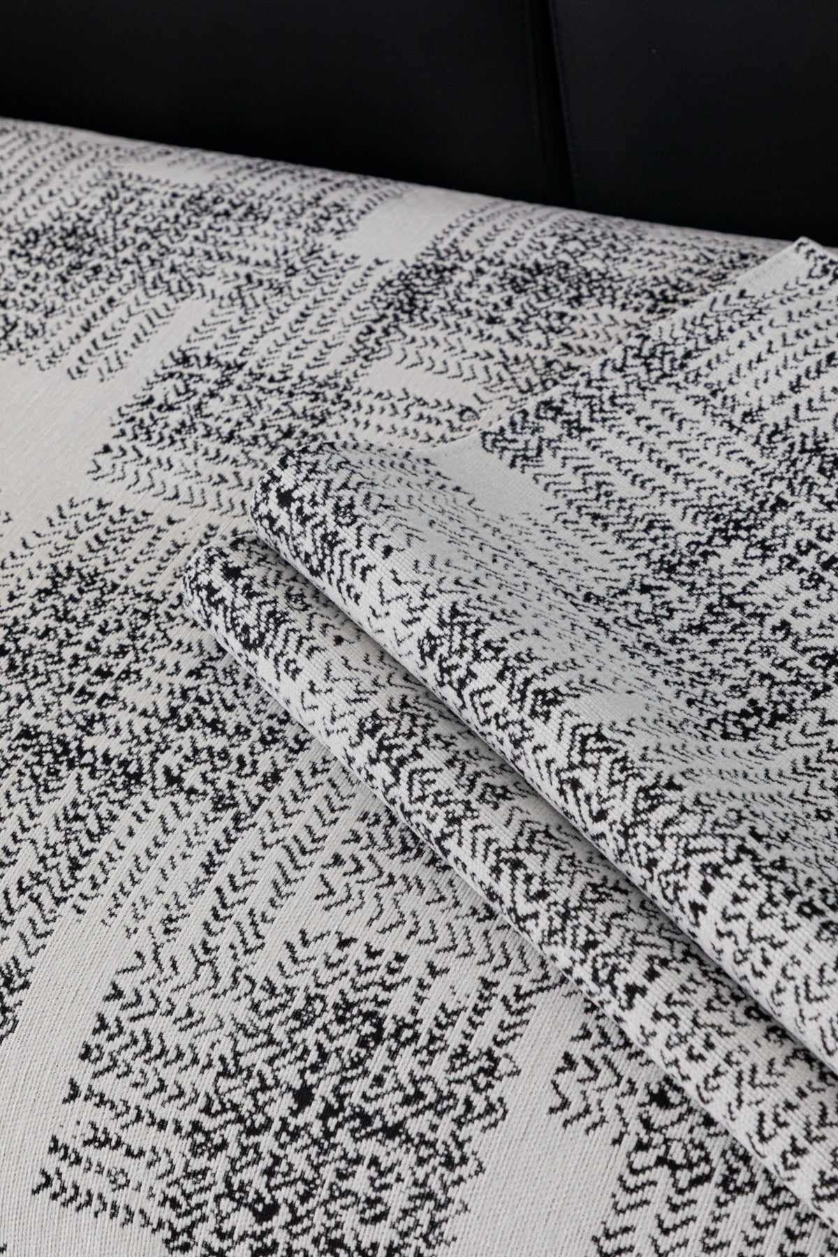 Sofa Decor Hampton Plaid Jacquard Sofa Seat Cover in Silver Grey Plaid - fabric texture detail image for plaid sofa seat covers in the UK