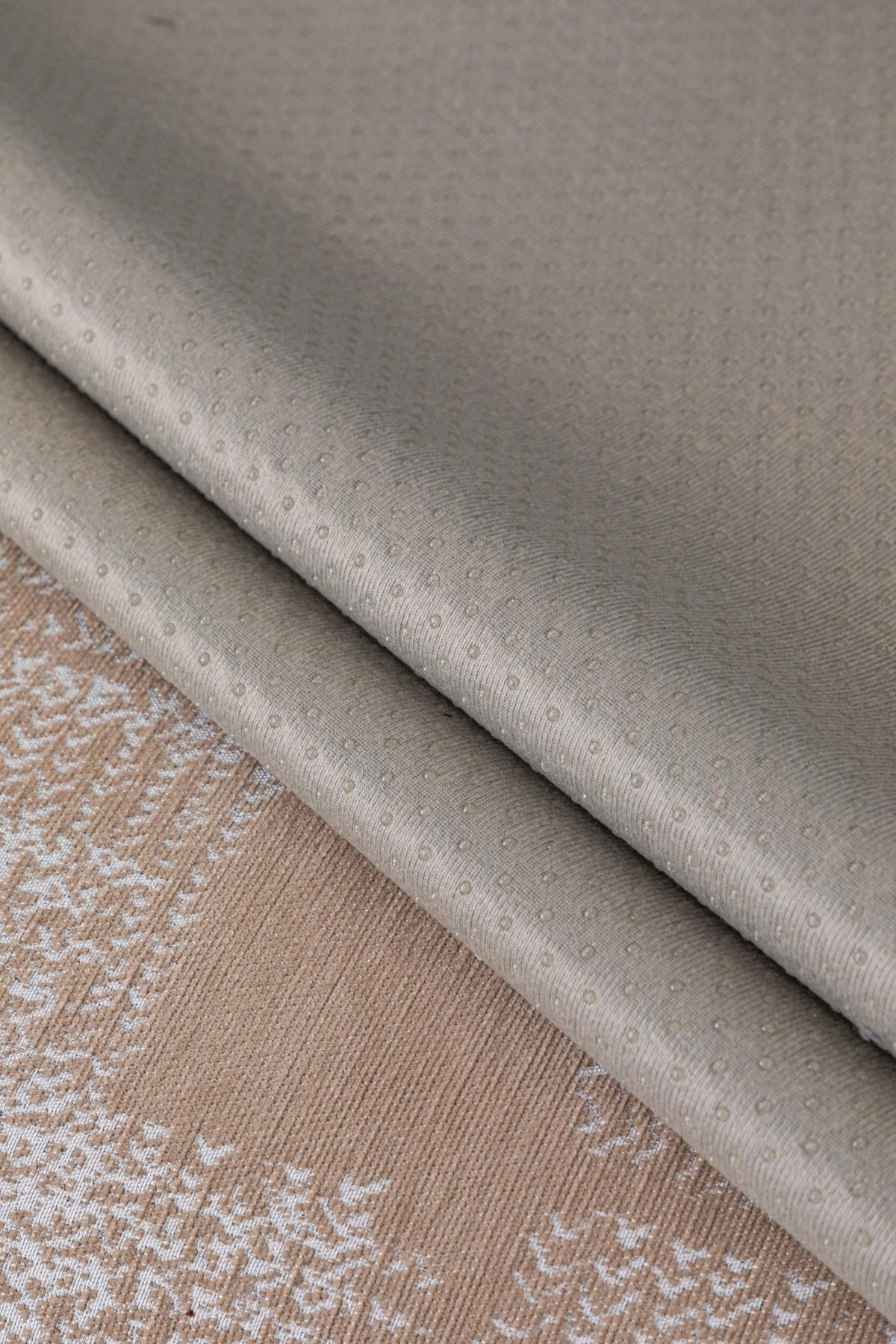 Sofa Decor Hampton Plaid Jacquard Sofa Seat Cover in Warm Beige Plaid - fabric texture detail image for plaid sofa seat covers in the UK