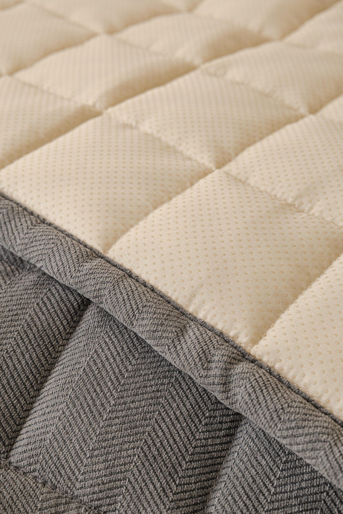 Sofa Decor Haven Quilted Corduroy Sofa Cover Piece in Charcoal Grey - quilted corduroy fabric detail for quilted corduroy sofa cover pieces in the UK, image 12