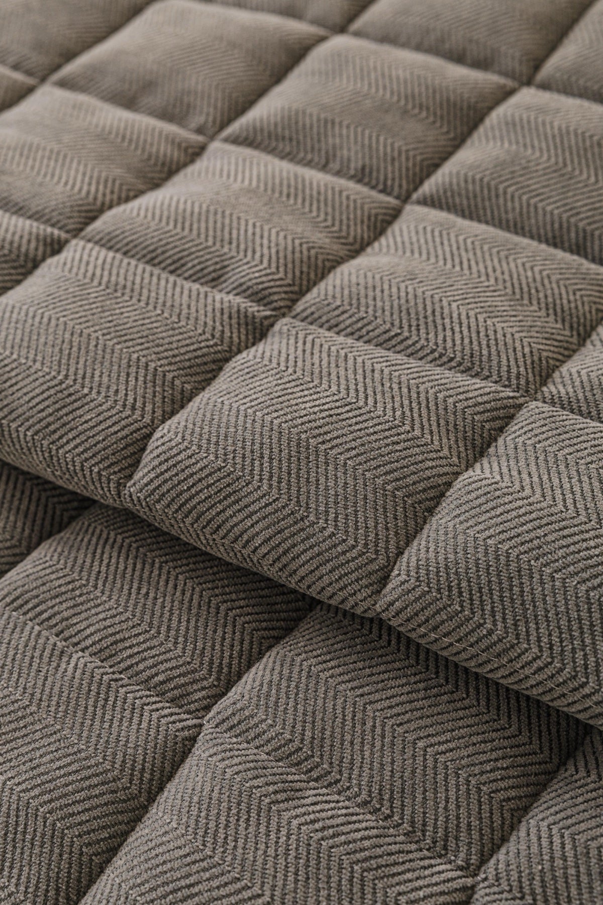 Sofa Decor Haven Quilted Corduroy Sofa Cover Piece in Charcoal Grey - quilted corduroy fabric detail for quilted corduroy sofa cover pieces in the UK, image 14