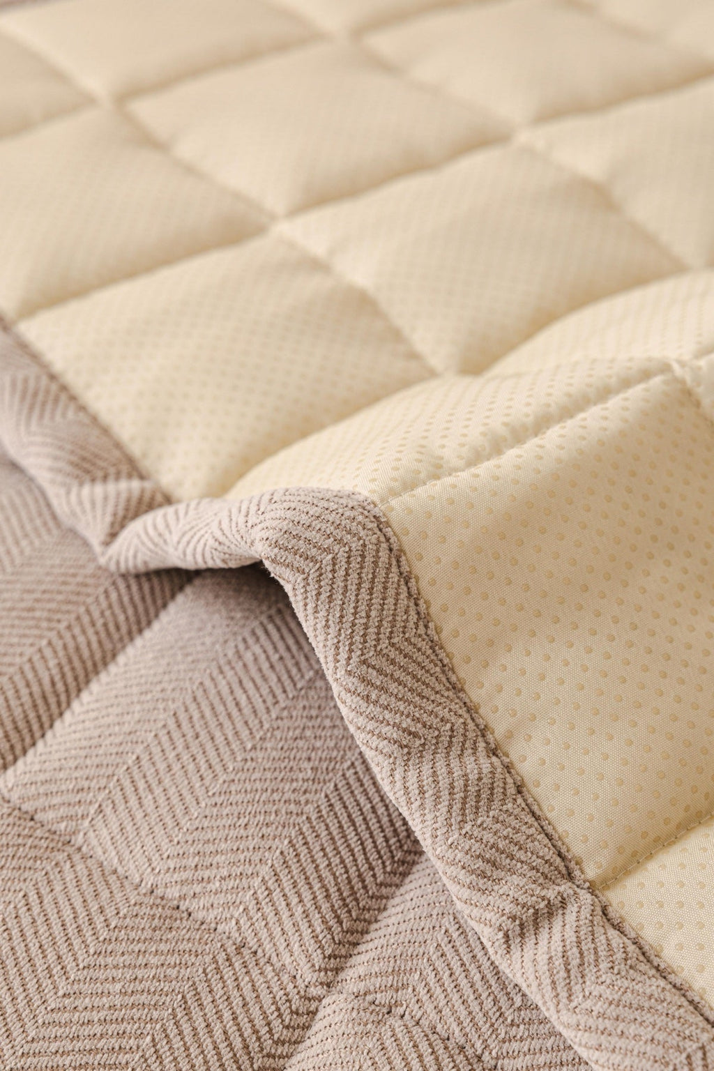 Sofa Decor Haven Quilted Corduroy Sofa Cover Piece in Warm Taupe - quilted corduroy fabric detail for quilted corduroy sofa cover pieces in the UK, image 52