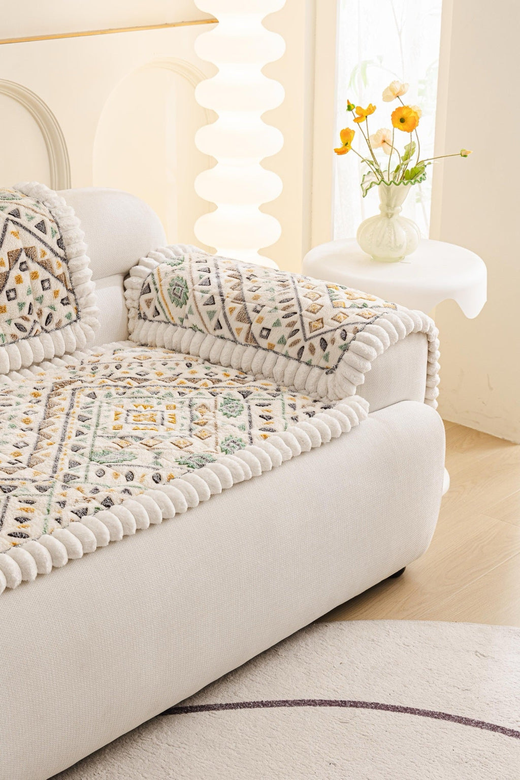 Sofa Decor Liora Pom Edge Boho Sofa Seat Cover - sofa cover piece styling for boho sofa cover piece in the UK, image 5