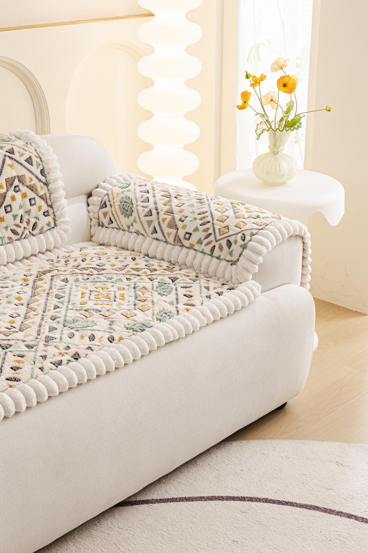 Sofa Decor Liora Pom Edge Boho Sofa Seat Cover - sofa cover piece styling for boho sofa cover piece in the UK, image 5