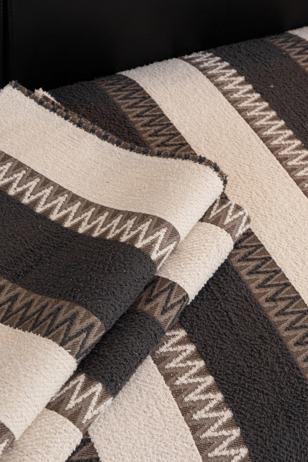 Sofa Decor Marlow Plush Stripe Sofa Seat Cover in Caramel Brown Stripe - detail image for plush striped couch cover pieces in the UK