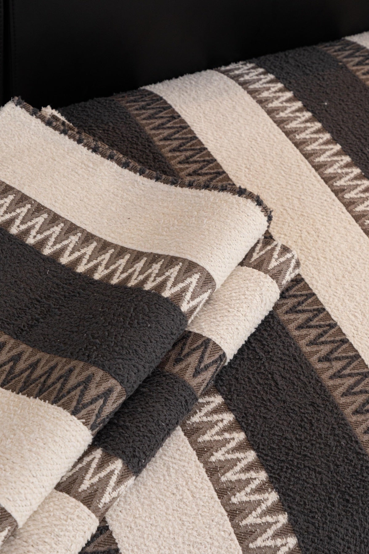 Sofa Decor Marlow Plush Stripe Sofa Seat Cover in Caramel Brown Stripe - detail image for plush striped couch cover pieces in the UK