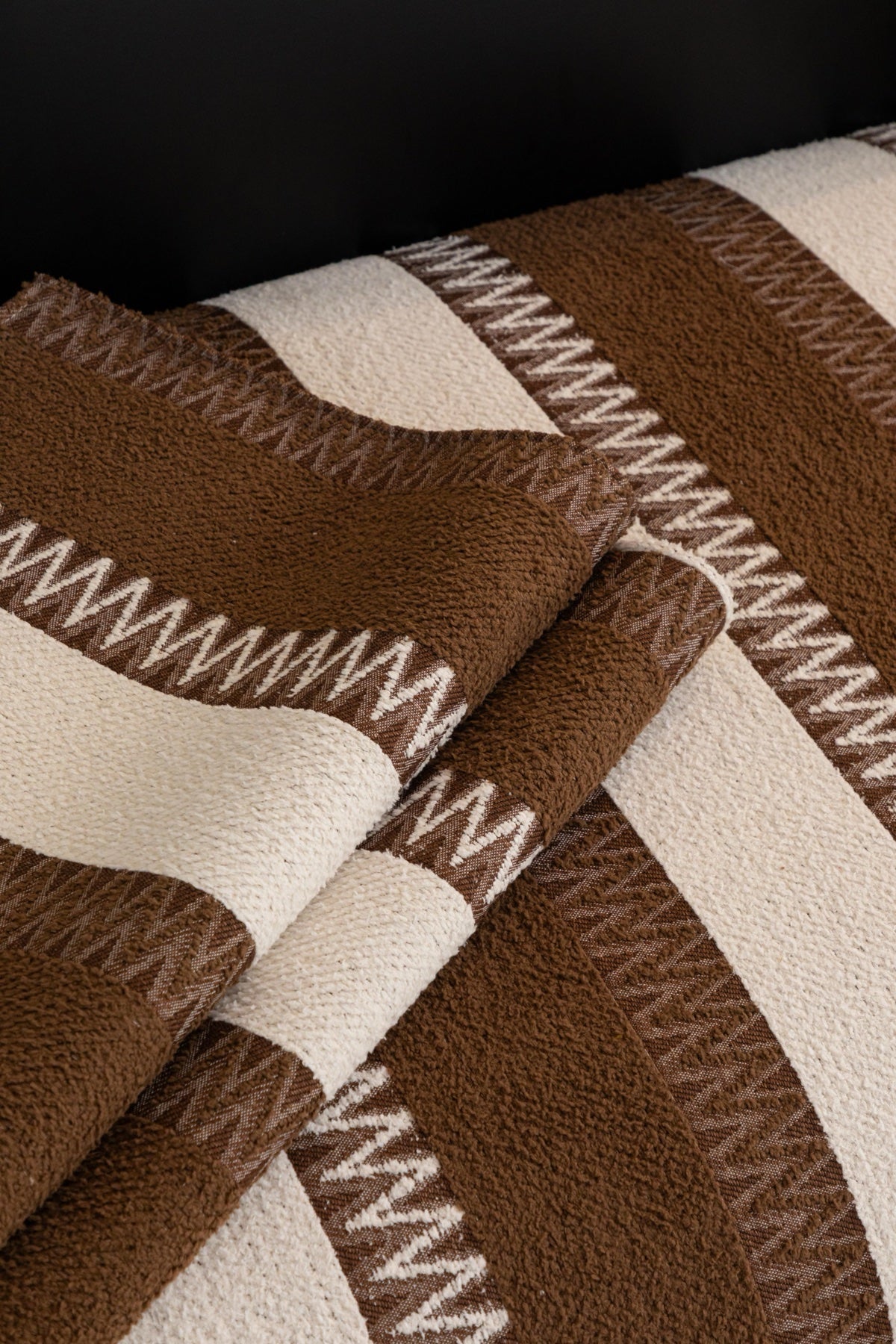 Sofa Decor Marlow Plush Stripe Sofa Seat Cover in Mocha Brown Stripe - detail image for plush striped couch cover pieces in the UK