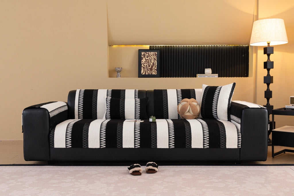 Sofa Decor Marlow Plush Stripe Sofa Seat Cover plush sofa seat cover in the UK - colour and texture view 2