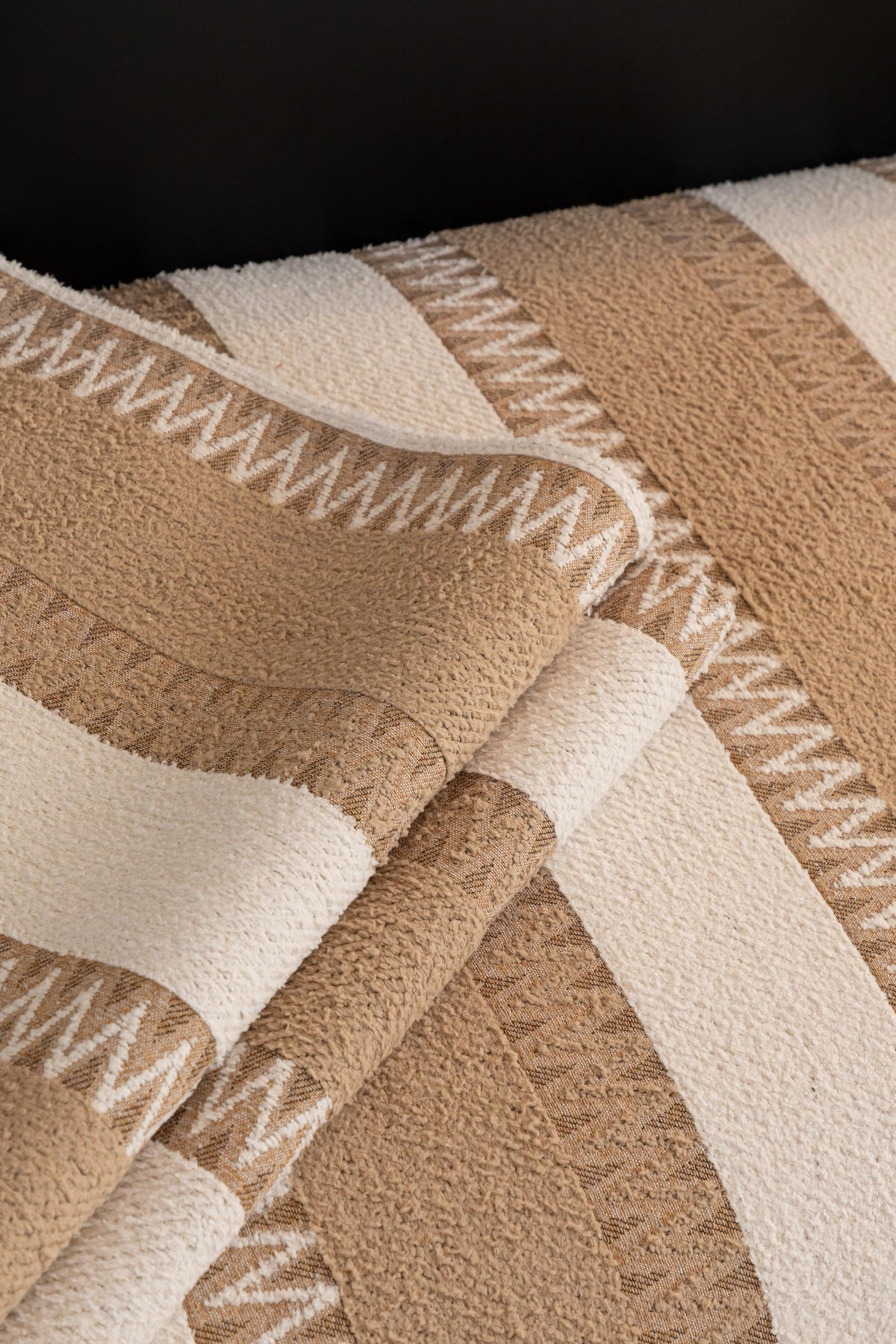 Sofa Decor Marlow Plush Stripe Sofa Seat Cover in Sand Beige Stripe - detail image for plush striped couch cover pieces in the UK