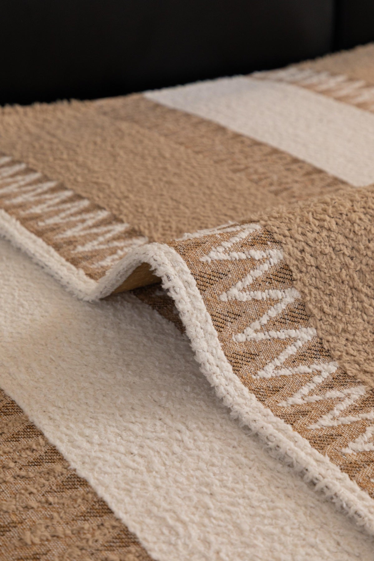 Sofa Decor Marlow Plush Stripe Sofa Seat Cover in Sand Beige Stripe - detail image for plush striped couch cover pieces in the UK