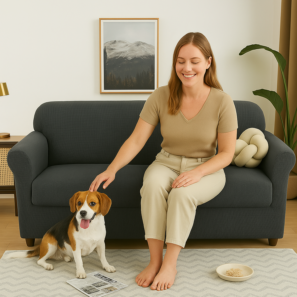Sofa Decor Noira Water Resistant Stretch Sofa Slipcover stretch sofa cover in the UK - colour and texture view 2