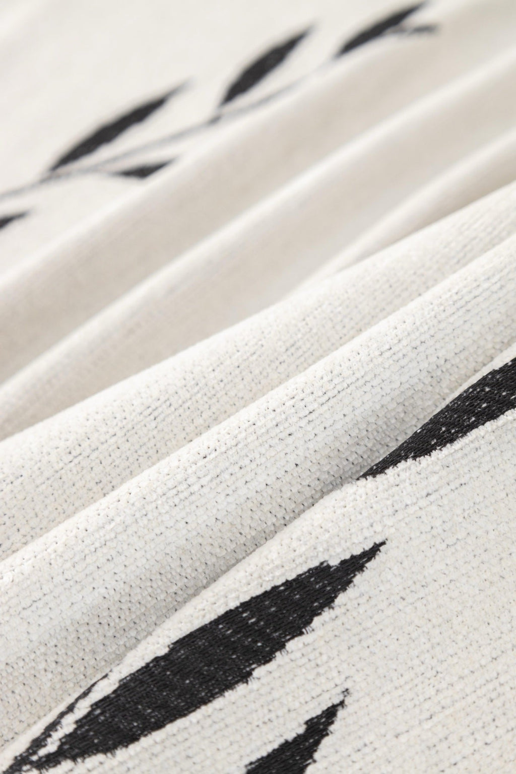 Sofa Decor Oliva Leaf Fringe Sofa Throw Cover in Black Leaf - leaf pattern sofa throw cover styled couch cover in the UK, image 31