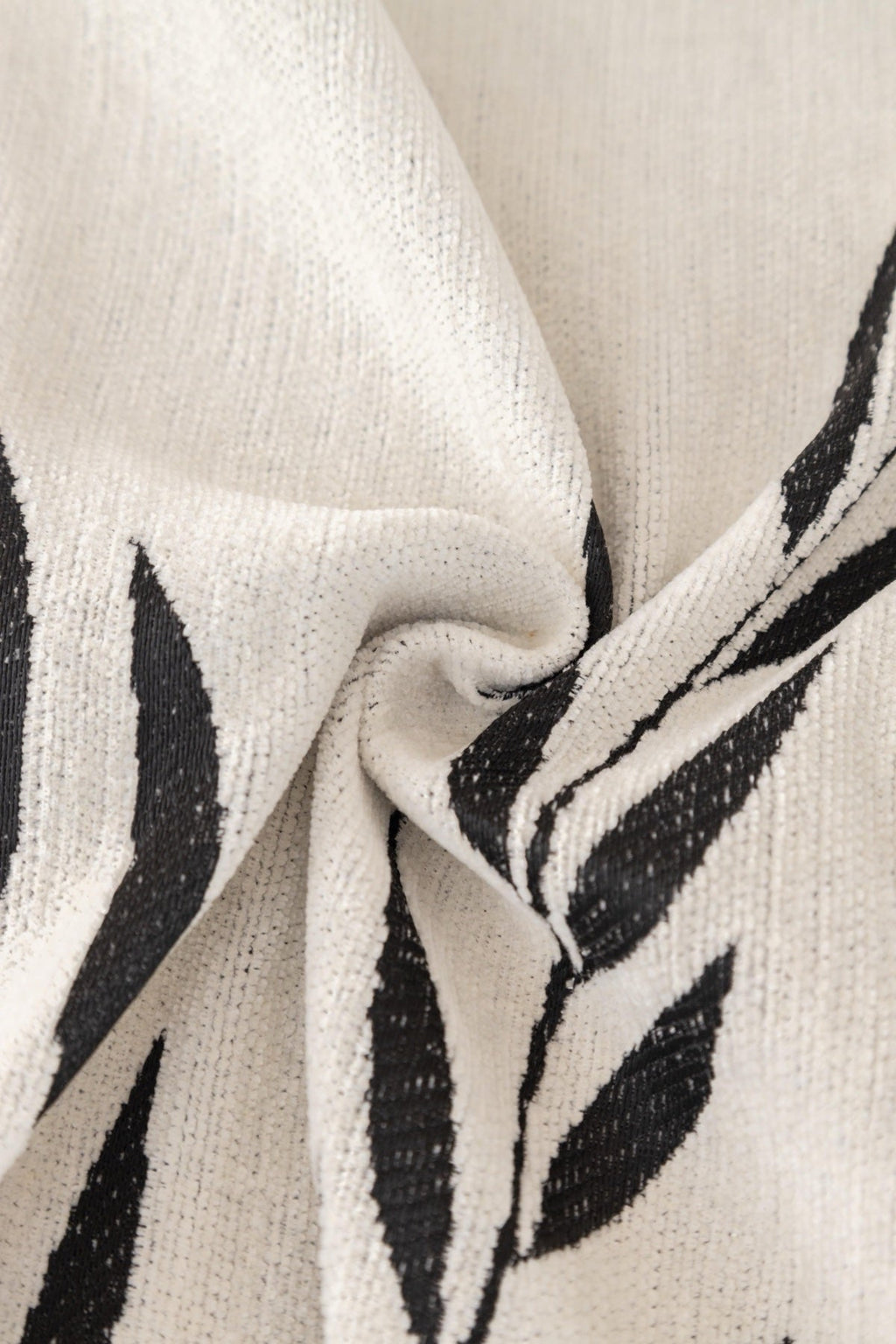 Sofa Decor Oliva Leaf Fringe Sofa Throw Cover in Black Leaf - leaf pattern sofa throw cover styled couch cover in the UK, image 32