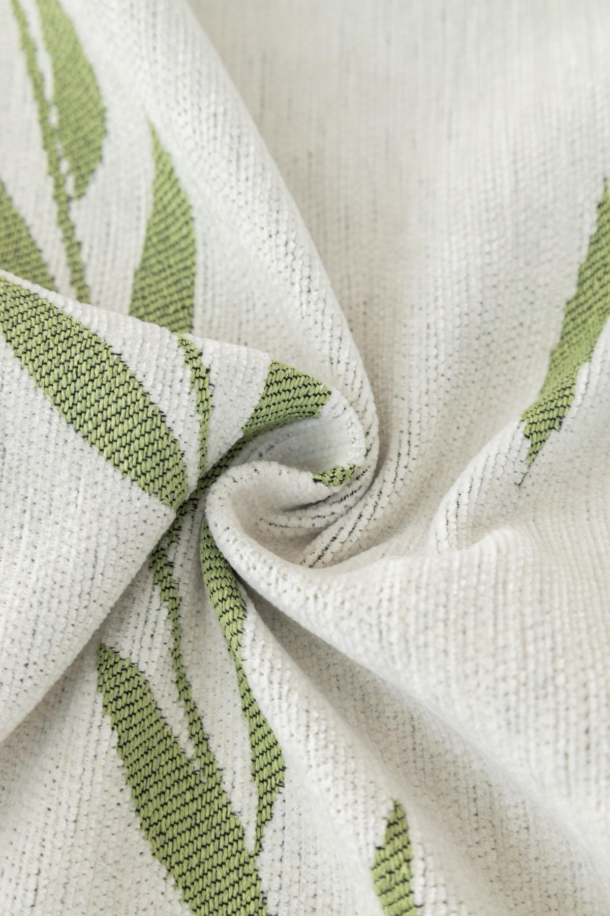 Sofa Decor Oliva Leaf Fringe Sofa Throw Cover in Sage Leaf - leaf pattern sofa throw cover styled couch cover in the UK, image 4