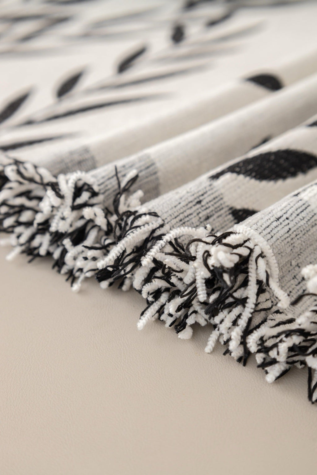 Sofa Decor Oliva Leaf Fringe Sofa Throw Cover in Silver Leaf - leaf pattern sofa throw cover styled couch cover in the UK, image 29
