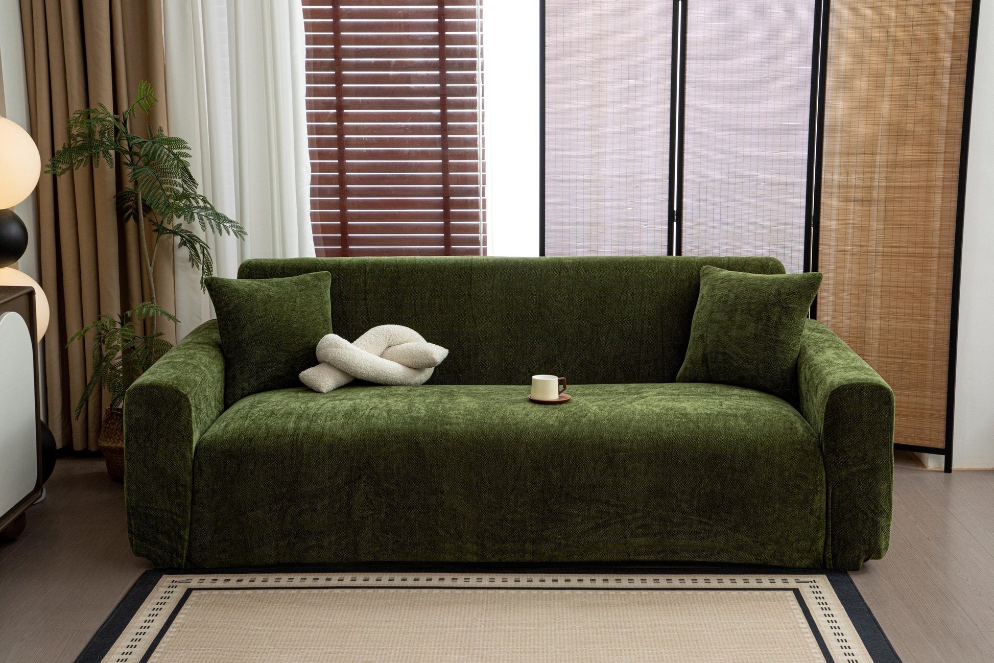 Sofa Decor Marlow Chenille Stretch Sofa Cover chenille sofa cover in the UK - lifestyle fit detail 4