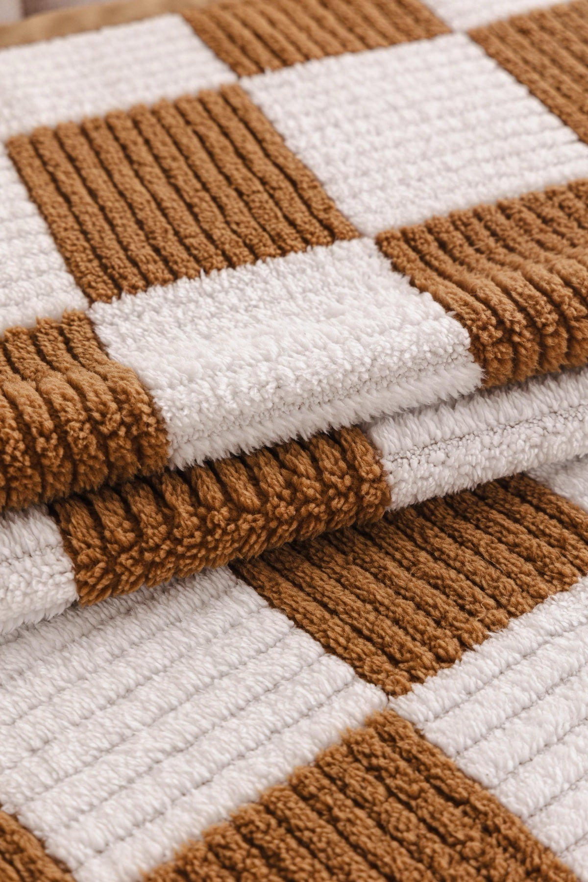 Sofa Decor Palermo Checker Chenille Sofa Cover Piece in Caramel Cream - checker chenille fabric and edge detail for checker chenille sofa cover pieces in the UK, image 23