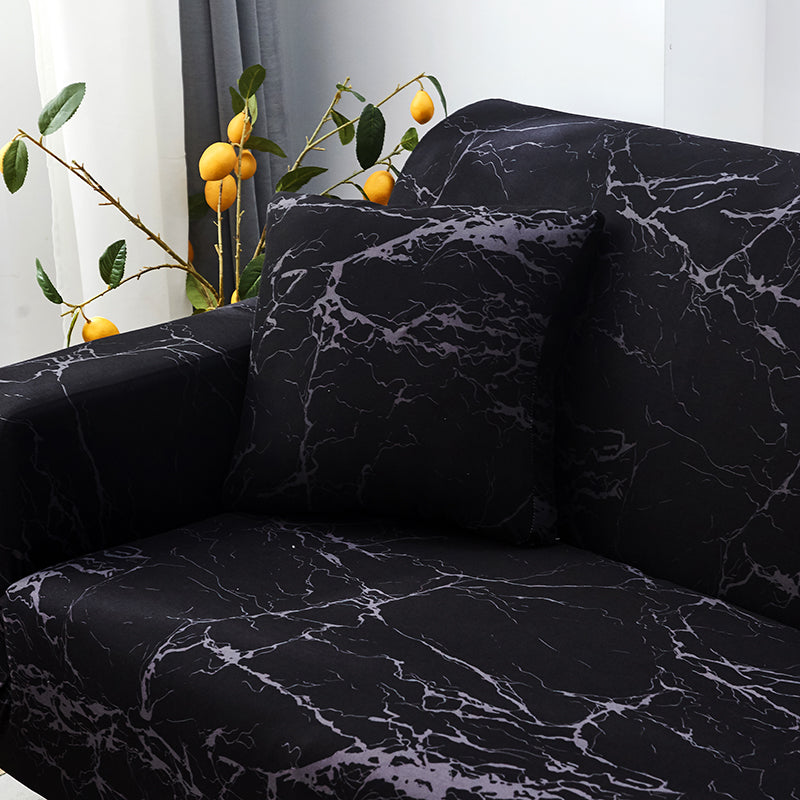 Sofa Decor Noir Marble Stretch Sofa Cover lifestyle product image for stretch sofa cover in the UK