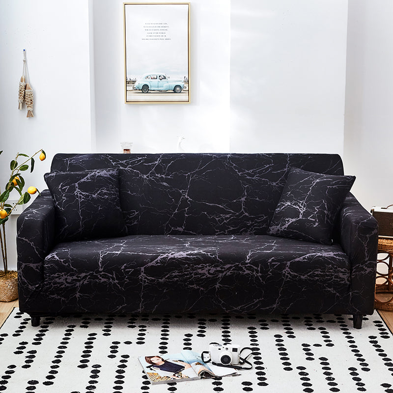 Sofa Decor Noir Marble Stretch Sofa Cover stretch sofa cover in the UK - colour and texture view 2