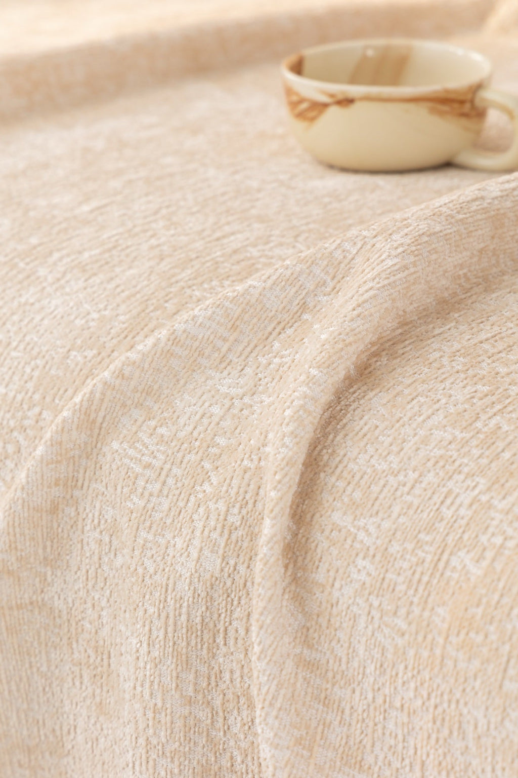 Sofa Decor Solene Textured Chenille Sofa Throw Cover in Ivory Cream - soft chenille texture detail for soft chenille couch cover in the UK, image 12