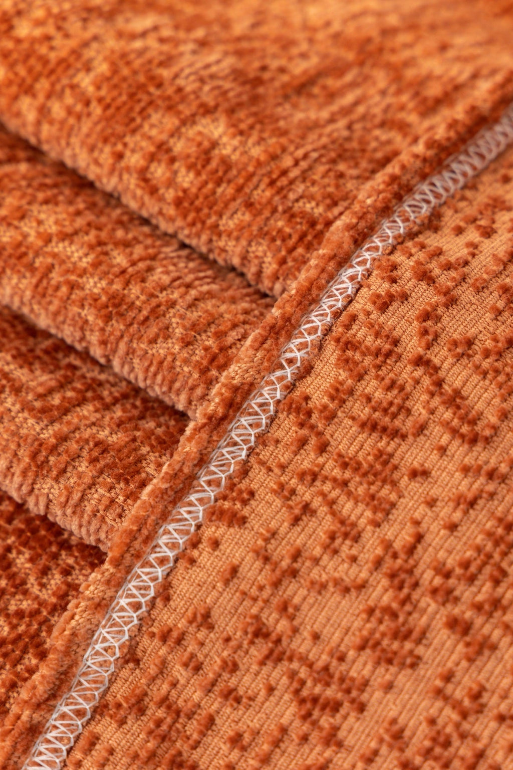 Sofa Decor Solene Textured Chenille Sofa Throw Cover in Terracotta Rust - soft chenille texture detail for soft chenille couch cover in the UK, image 37